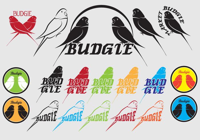 Budgie bagde icono logotipo vectorial vector