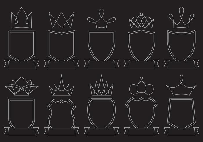 Blason Line Icons vector