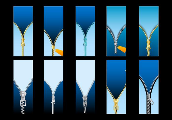 Cremallera cerrada abierta vector