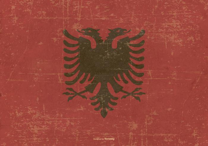 Estilo grunge Bandera de Albania vector