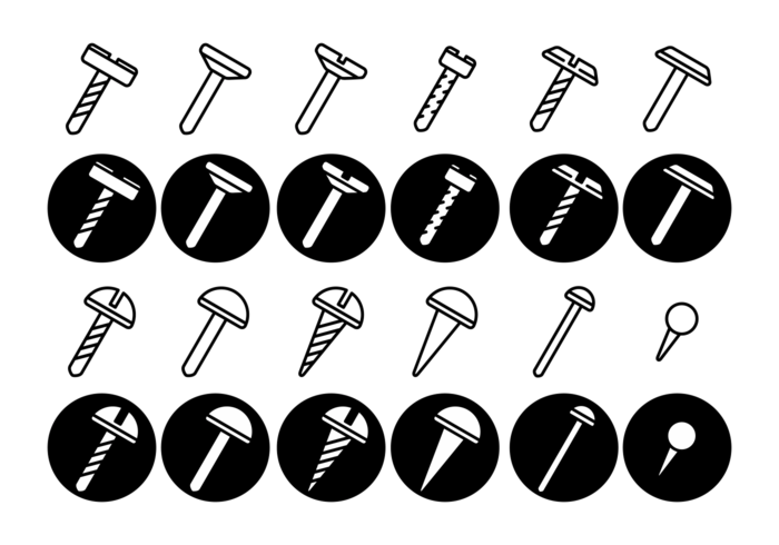 Screws  Nuts  Nail Vector Icon