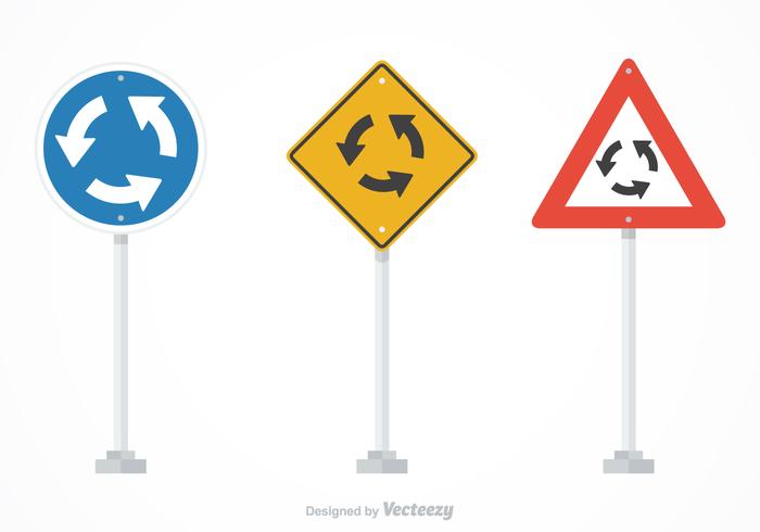 Free Vector Roundabout Traffic Signs