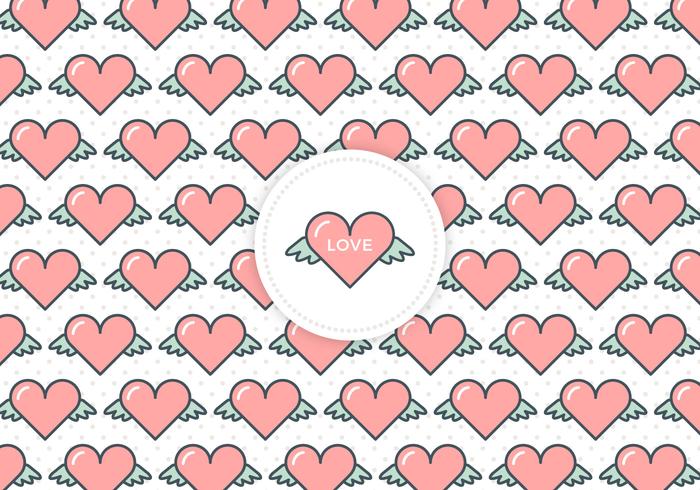 Free Flying Hearts Love Vector Background
