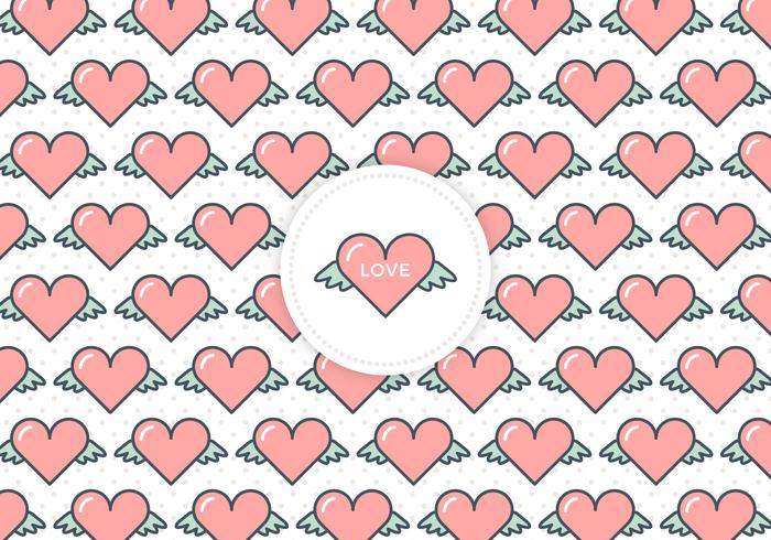 Fondo libre del vector del amor de los corazones del vuelo