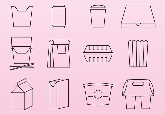 Food Pack Icons vector