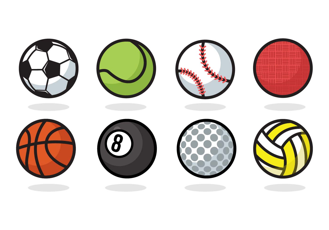 Download Sport Ball Icons Vector - Download Free Vector Art, Stock ...