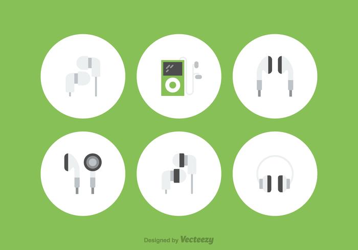 Libere los iconos del vector de los auriculares