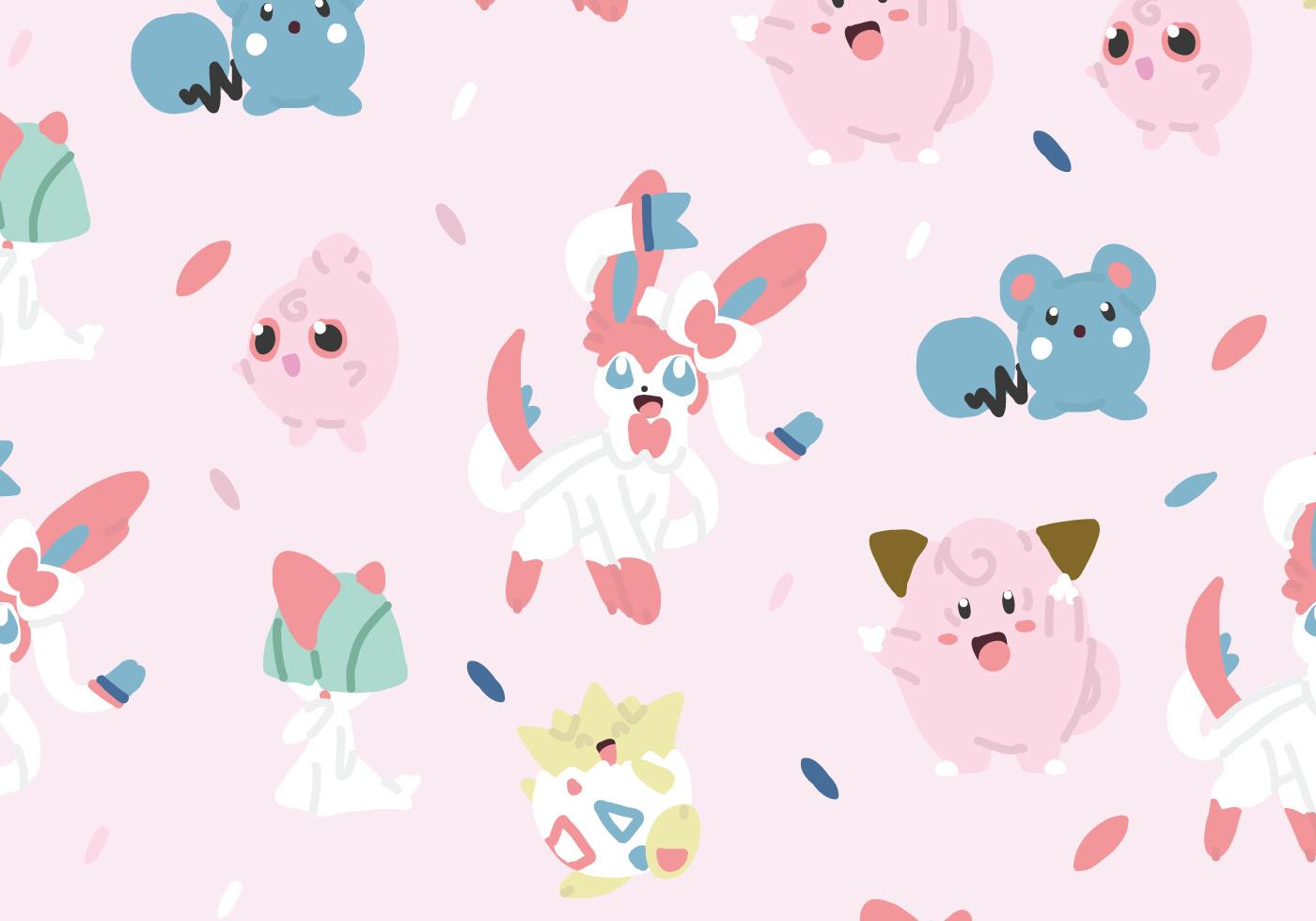 Fairy Type Pokemon Pattern Vector Art At Vecteezy