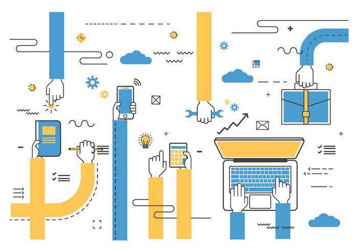 Free Team Work Vector Illustration Free Team Work Vector Illustration