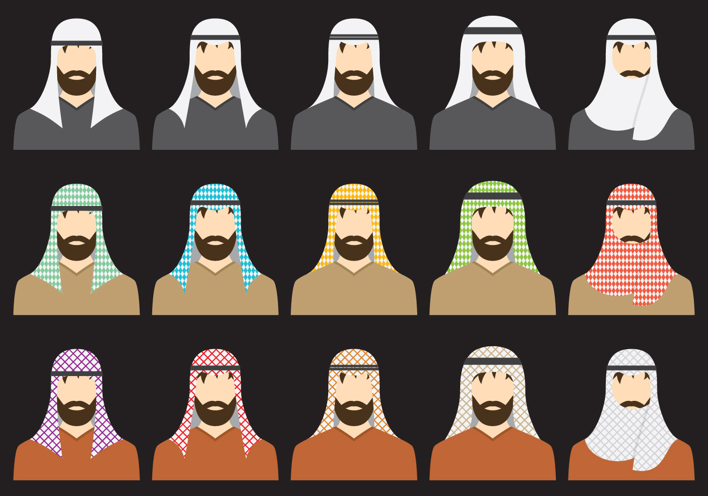 types-of-keffiyeh-117900-vector-art-at-vecteezy