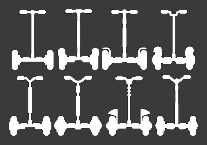 Siluetas de icono de Segway vector