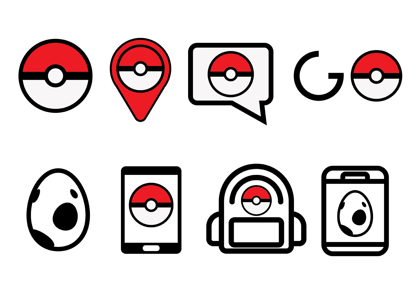 Set Of Pokemon Icons 141925 Vector Art at Vecteezy