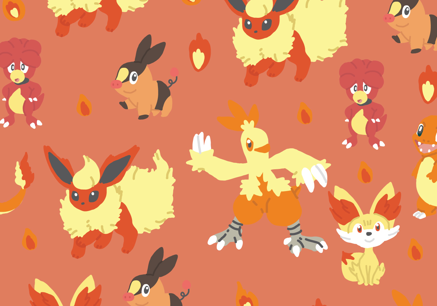 Fire Type Pokemon Pattern Download Free Vectors Clipart Graphics Vector Art