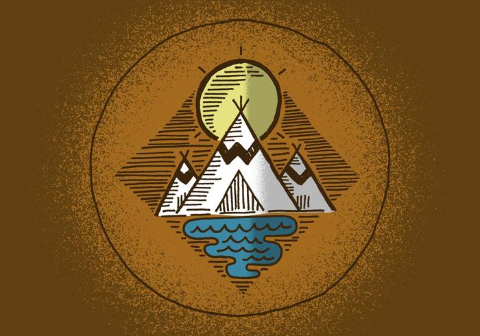 Outdoor Teepee Badge vector