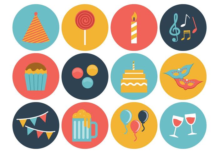 Iconos de cumpleaños gratis Vector