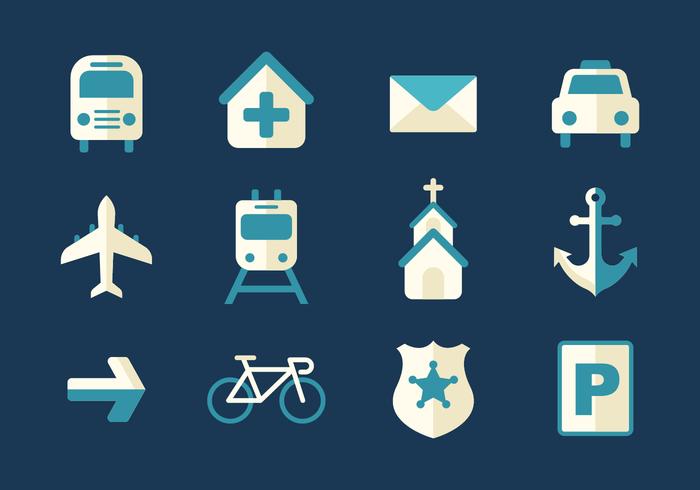 Free Transportation and Sign Icons Vector Free Transportation and Sign Icons Vector