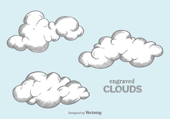 Free Vector Engraved Clouds