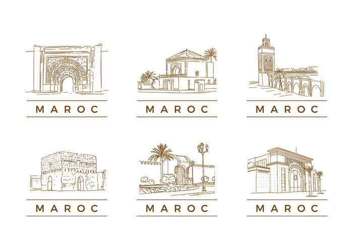 MAROC TOURIST LANDMARK VECTOR