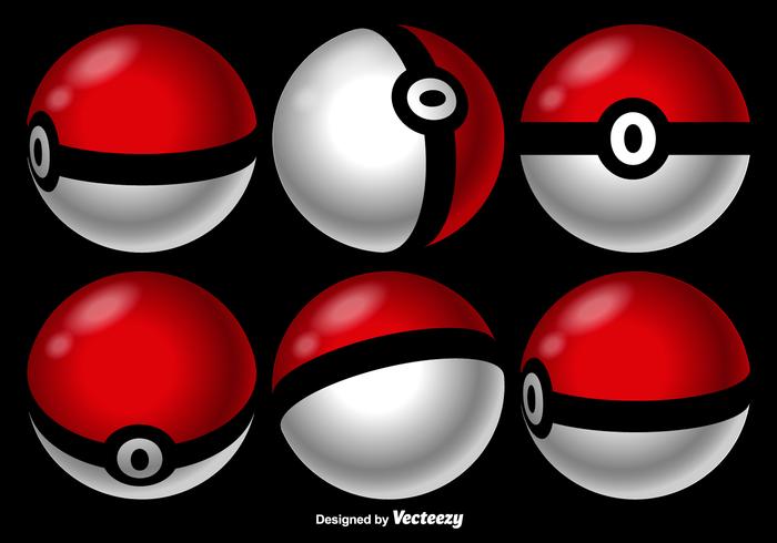 Vector Pokemon Game Balls Vector Pokemon Game Balls