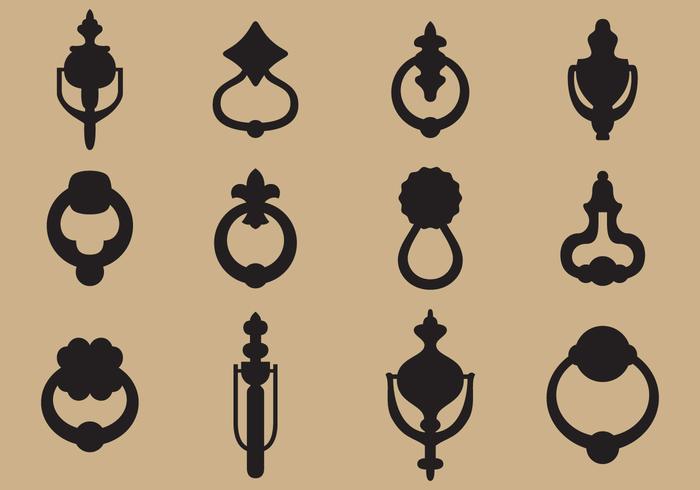 Door Knocker Silhouettes vector