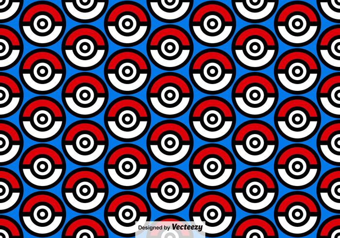 Vector Seamless Pattern With Pokemon Ball Icons Vector Seamless Pattern With Pokemon Ball Icons