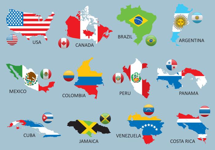 Americas Maps vector