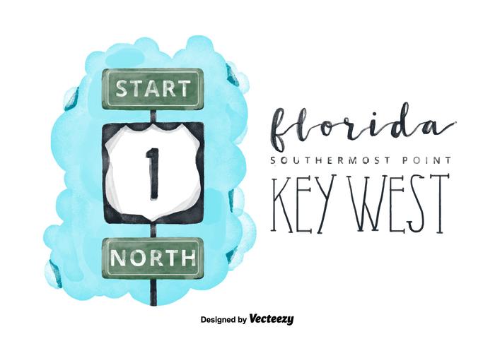 Free Florida Key Watercolor Vector