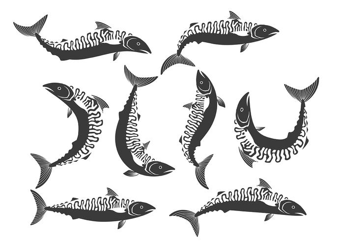 Mackerel icons vector