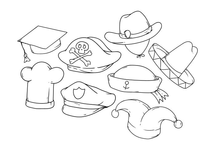 Mano libre dibujar icono de sombrero Vector