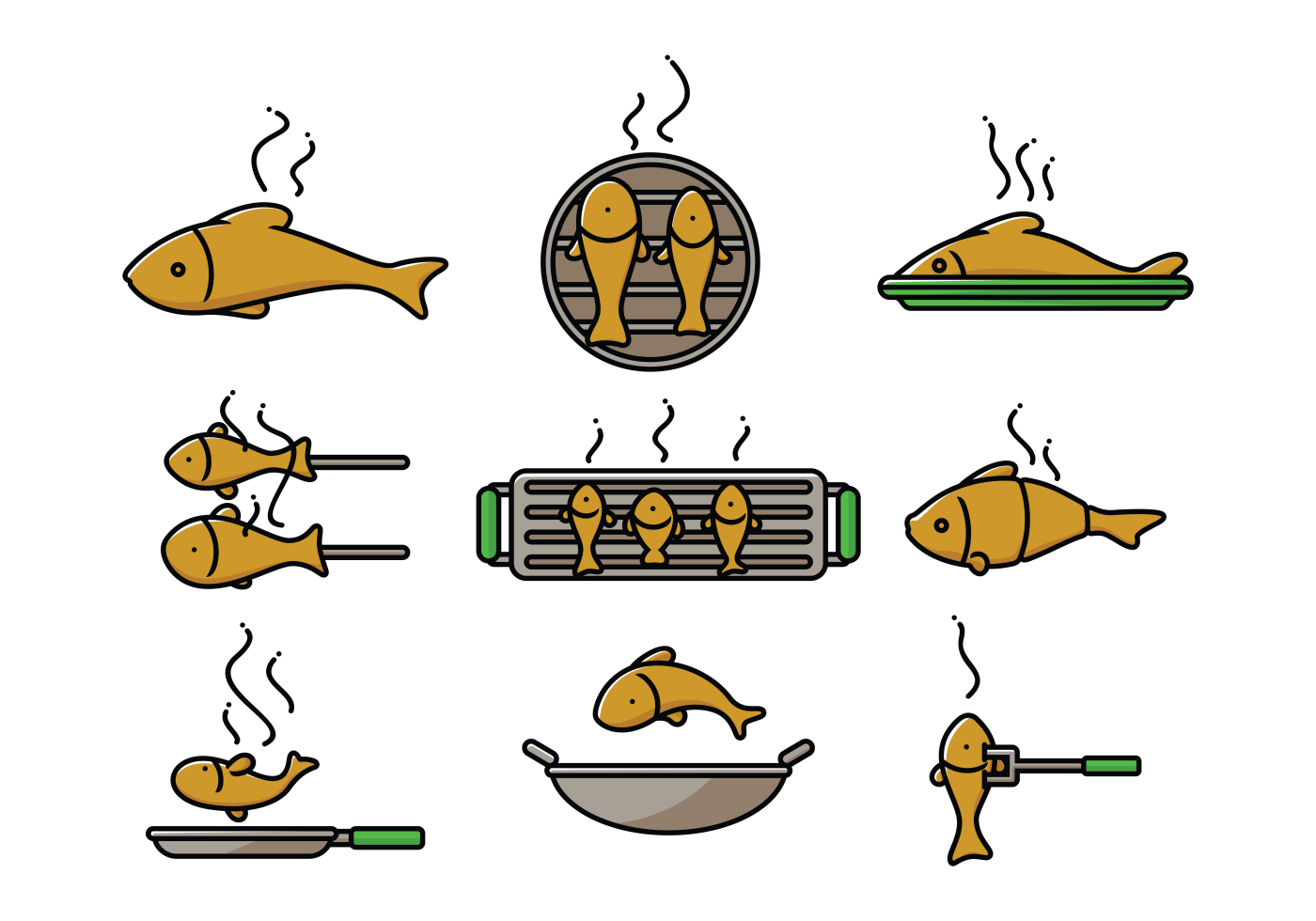 Download Fish Fry Icons Vector - Download Free Vectors, Clipart ...