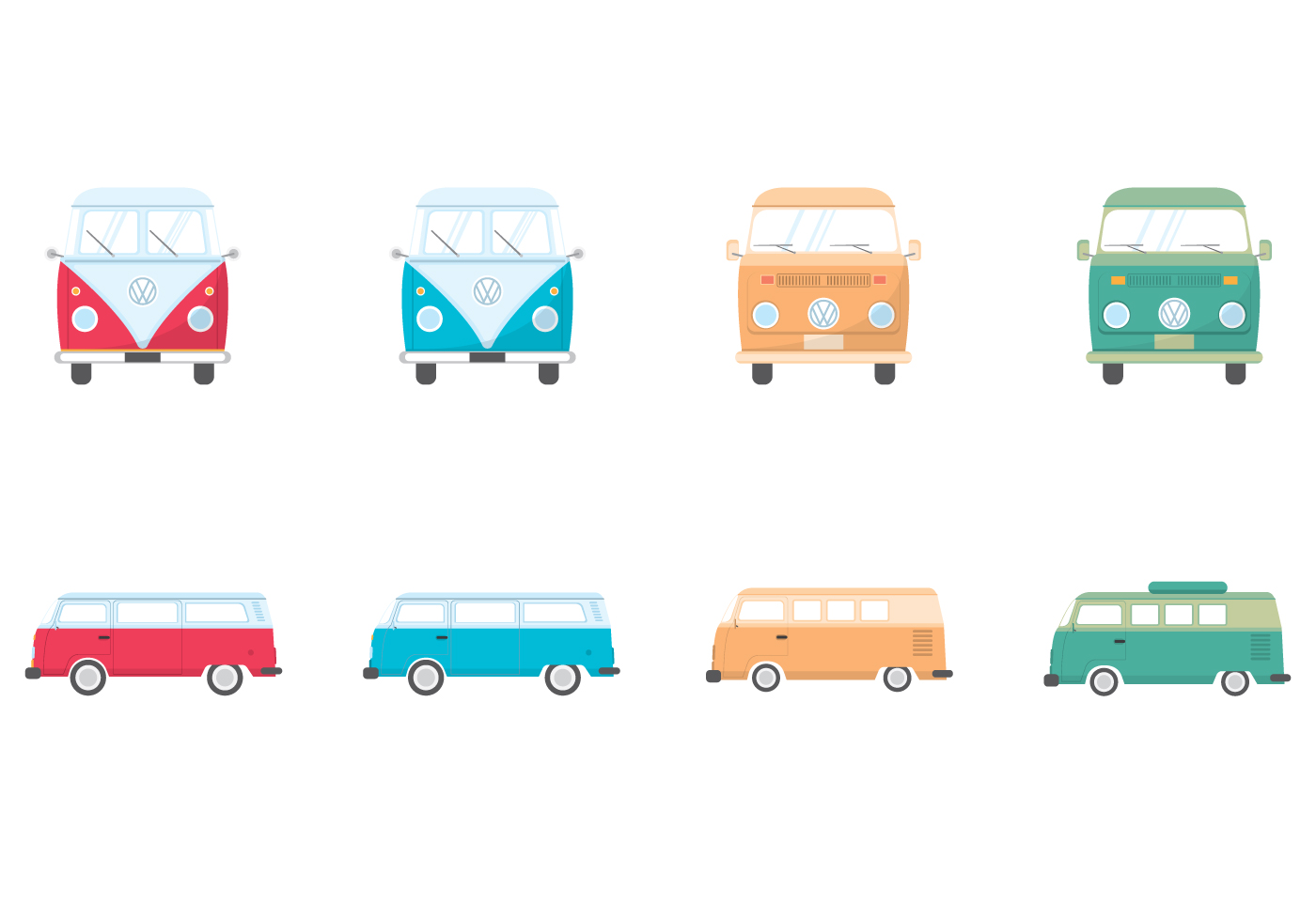 Camper Van Icons Vector Camper Tekenen Camper Pictogrammen - Rezfoods ...