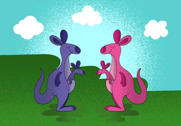 Happy Kangaroo Vector Animals 