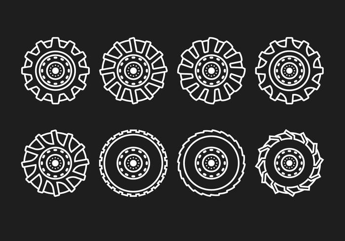 Tractor Tire Line vector