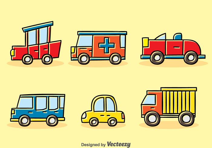 Cartoon Vehicle Vector Set