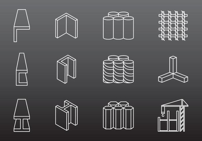 Iconos De Construcción De Acero vector