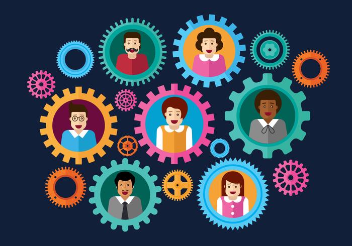 Free Business and Team Work Concept Illustration Vector Free Business and Team Work Concept Illustration Vector