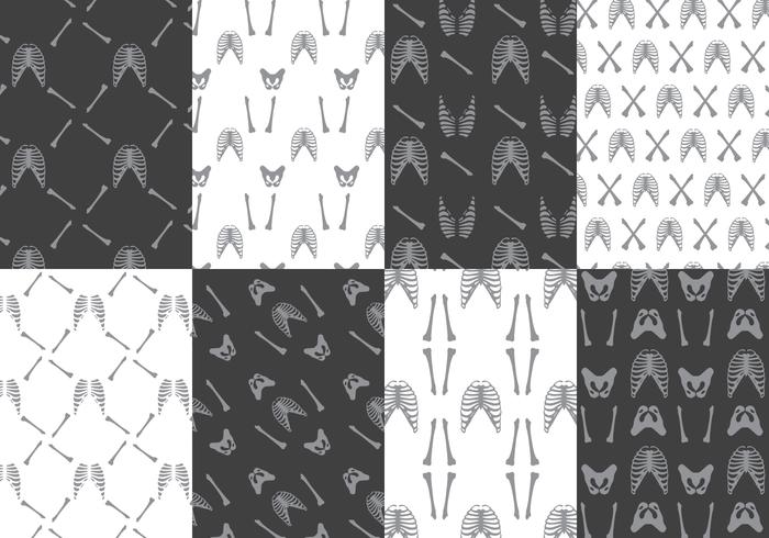 Black and White Ribcage Patterns vector