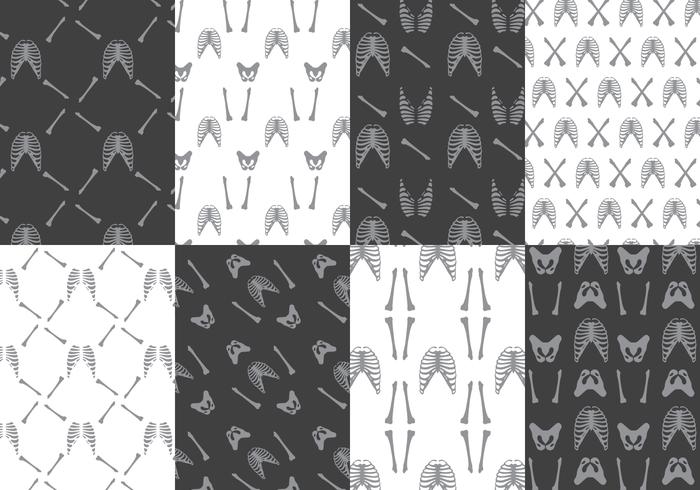 Black and White Ribcage Patterns vector