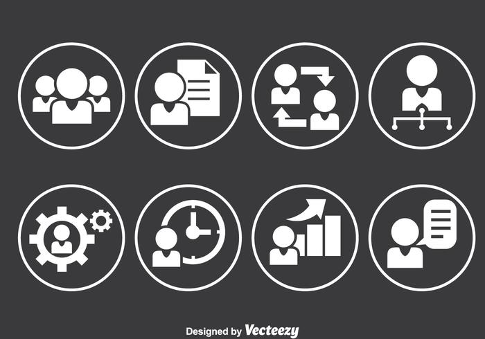 People Working Circle Icons vector