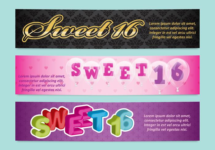 Sweet 16 Banners vector