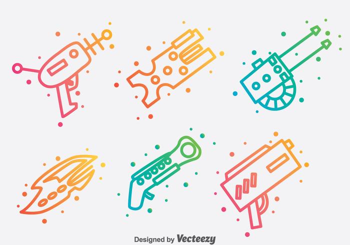 Colección de armas de fuego láser vector