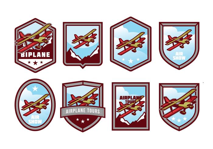 Libre Biplano Badge Vector Pack