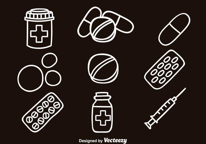 Medicie Hand Draw Icons  vector