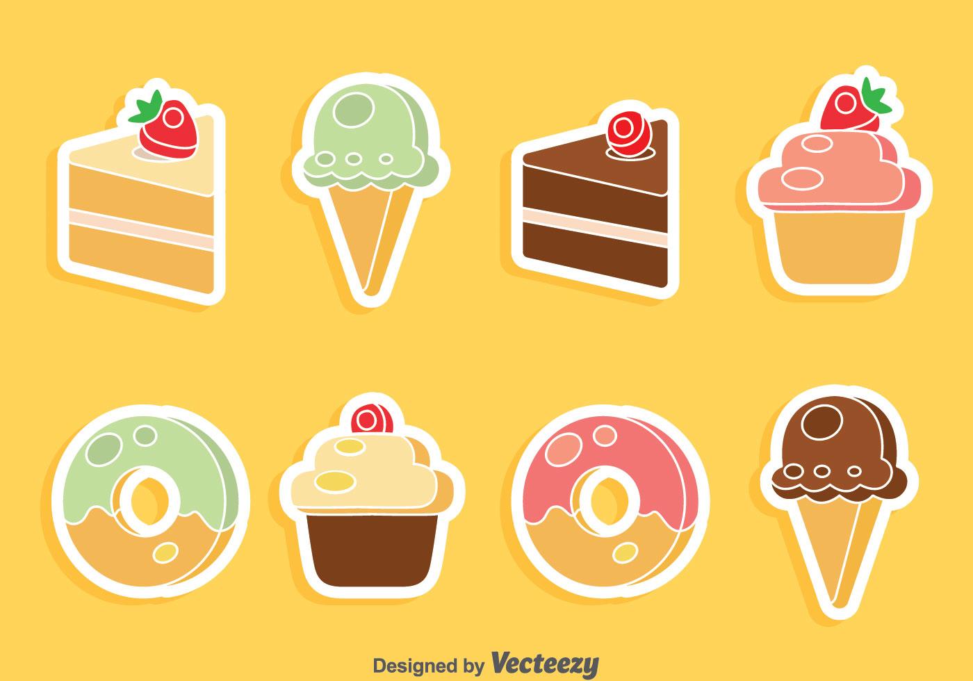 Cake And Ice Cream Vector Set 118265 Vector Art at Vecteezy