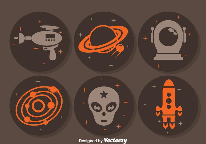 Alien Space Circle Icons