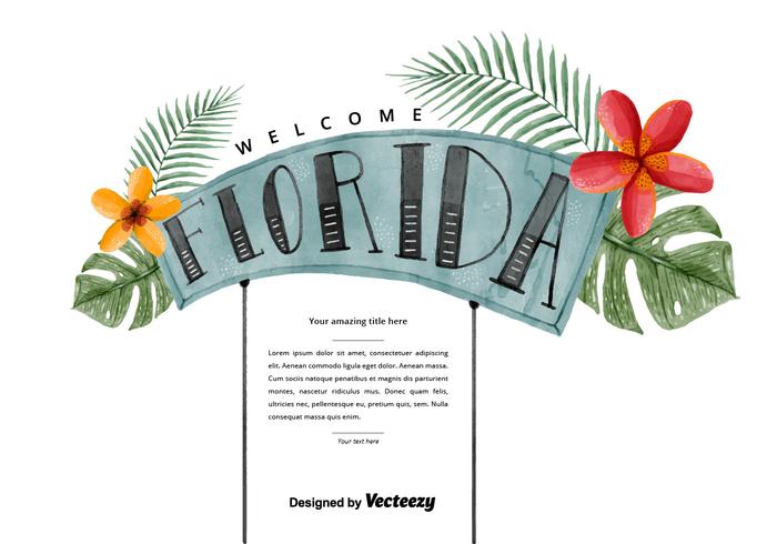 Free Florida Welcome Watercolor Vector