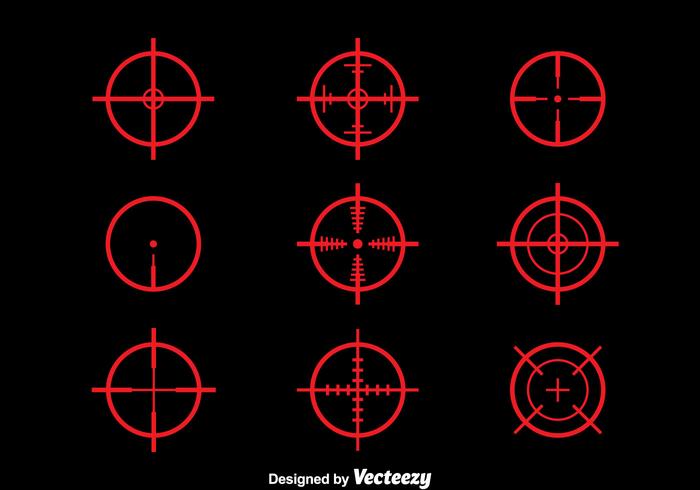 Red Laser tag Vector Set