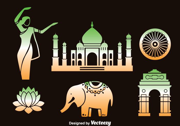 India conjunto de elementos vectoriales vector