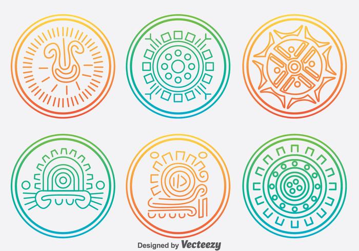 Incas Circle Ornament Vector Set