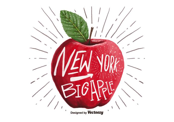 Libre Nueva York Big Apple Acuarela Vector